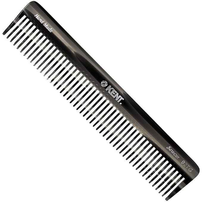 Kent 92T Black Graphite Wide Tooth Women’s Detangler Comb for Curly, Wavy, and Thick Hair – Ideal for Use on Wet Hair – Gentle, Shower Comb for – Anti-Static, Smooth - Styling Tool by Kent