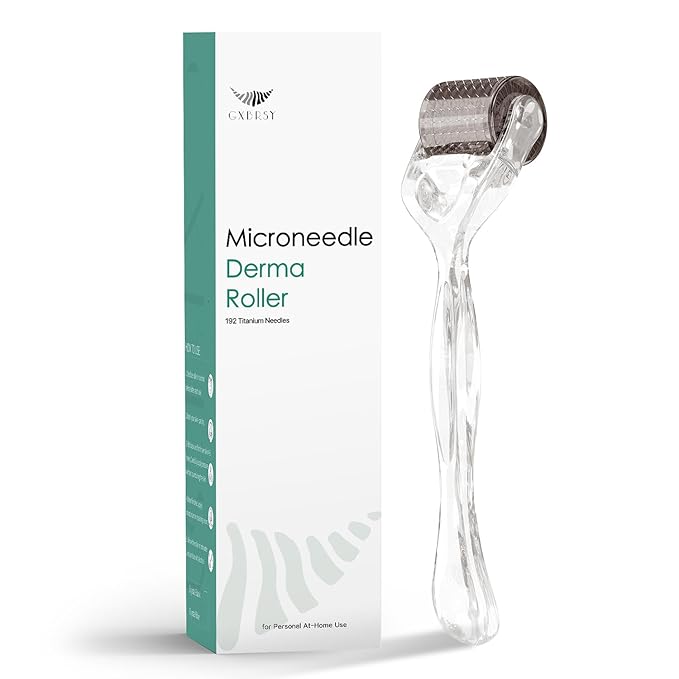 Derma Roller 0.30mm Titanium 192 Micro Needles Face Beard Dermal Roller (Crystal)
