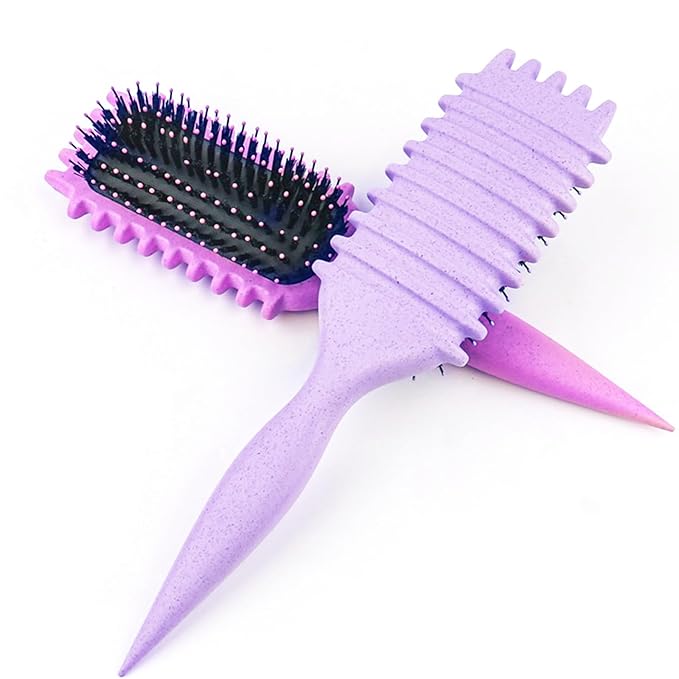 Curl Defining Brush, 1 PCS Curly Hair Brush, Brush for Curly Hair, for Combing and Shaping Men's and Women's Curls to Reduce Pulling (Purple)