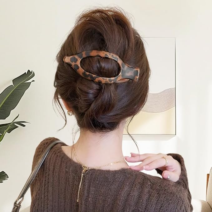 Flat Hair Clips for Women, French Hair Claw Clips for Thick, Thin, Long & Short Hair, Duck Billed Clips, No-Slip Grip Hair Styling Accessories for Women Girls Daily Use (Coffee 6PCS)