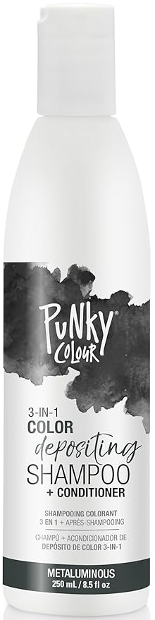 Punky Colour 3-in-1 Hair Color Depositing Conditioner & Hair Cleanser - Metaluminous, Restores & Adds Shine to Faded Hair, 8.5 fl oz.