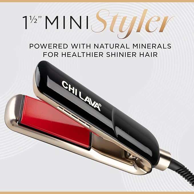 CHI Lava MiniStyler & CHI 44 Iron Guard (2 Oz) Gift Duo, Ceramic Hair Straightener for Long-Lasting Shine, Perfect for Daily Use & Travel, 1.5” Iron