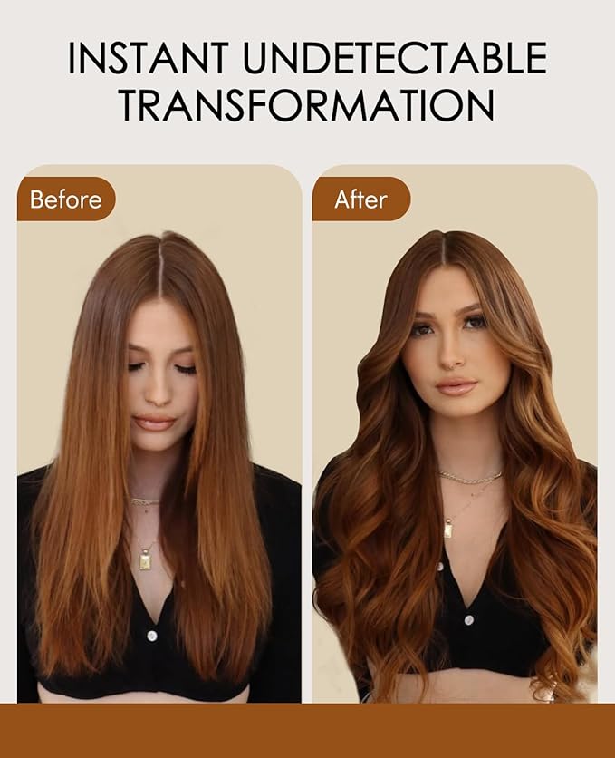 VINBAO Invisi Edge Tape in Hair Extensions Human Hair 14in 40g 20pcs Auburn Ginger Injected Tape in Hair Extensions Seamless Pro Quality Silky Straight 14inch #33