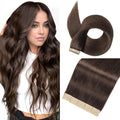 Human Hair Tape in Extensions Dark Brown 20 Inch Invisible Tape in Hair Extensions Human Hair for Women Hair Extensions Real Human Hair Tape in