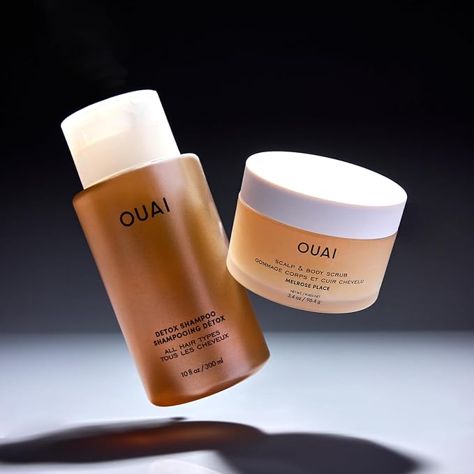 OUAI Scrub It All A-OUAI Holiday Hair Care Kit - Clarifying Shampoo & Exfoliating Body Scrub Duo - Hair Care Set with Detox Shampoo & Travel Size Body Scrub (2 Count)