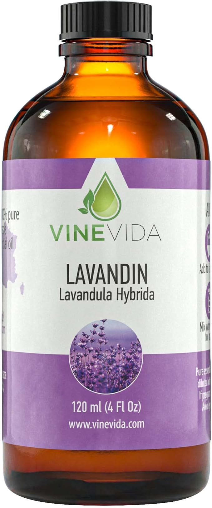 VINEVIDA Lavandin Essential Oil 4 oz - Undiluted Lavandin Oil - DIY Candle Scents for Candlemaking - Bulk Essential Oil for Soap Making Safe for Skin