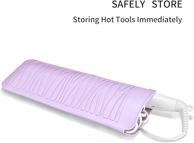 Silicone Heat Resistant Travel Mat for Hair Iron (1 Pack, Pink Mauve, 11 x 5.3 inches)