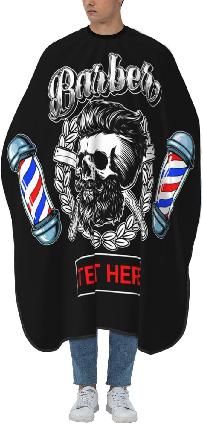 Custom Barber Cape for Men Personalized Professional Hair Cutting Cape with Text for Home Salon Barbershop