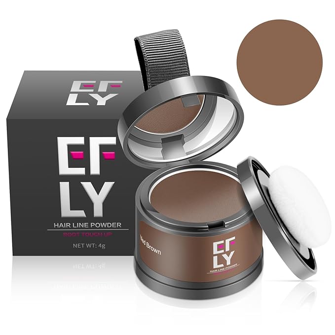 Root Touch Up Hair Color For Concealing Hair Loss and Thinning, Gray Hair Shadow Root Cover Up Hairline Powder For Women Men Eyebrows, Beard Line (Med Brown)
