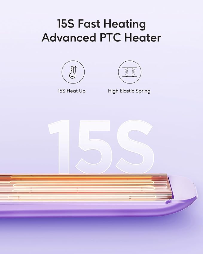 Wavytalk Pro Flat Iron Hair Straightener, 100% Pure Titanium Flat Iron for Easy Glide, Straightener and Curler for All Hairstyles, Dual Voltage (Purple)