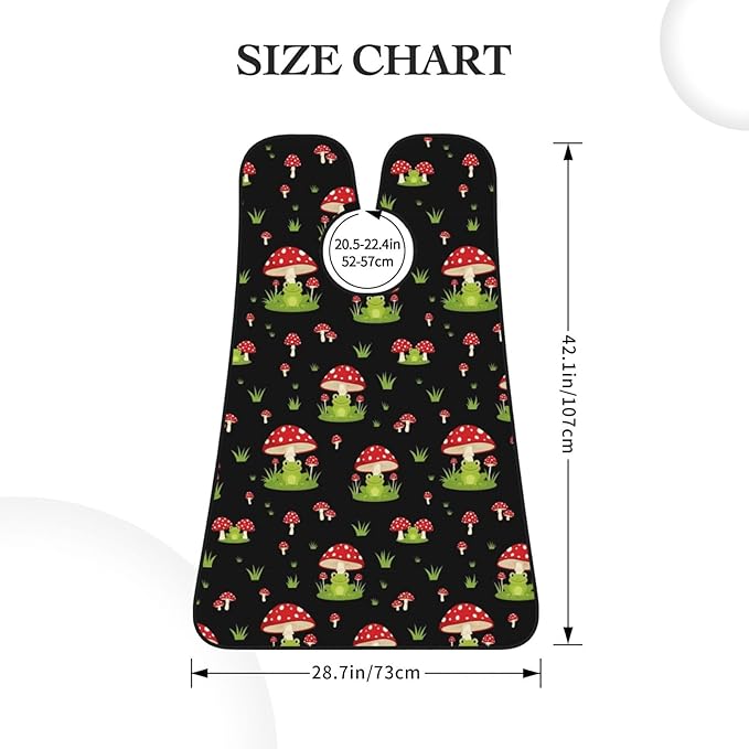 Beard Hair Catcher for Men, Waterproof Shaving Bib Apron Non-Stick, Trimming Tool for Dad Husband, Cute Frogs Cartoon Mushroom Hats Shave Bib