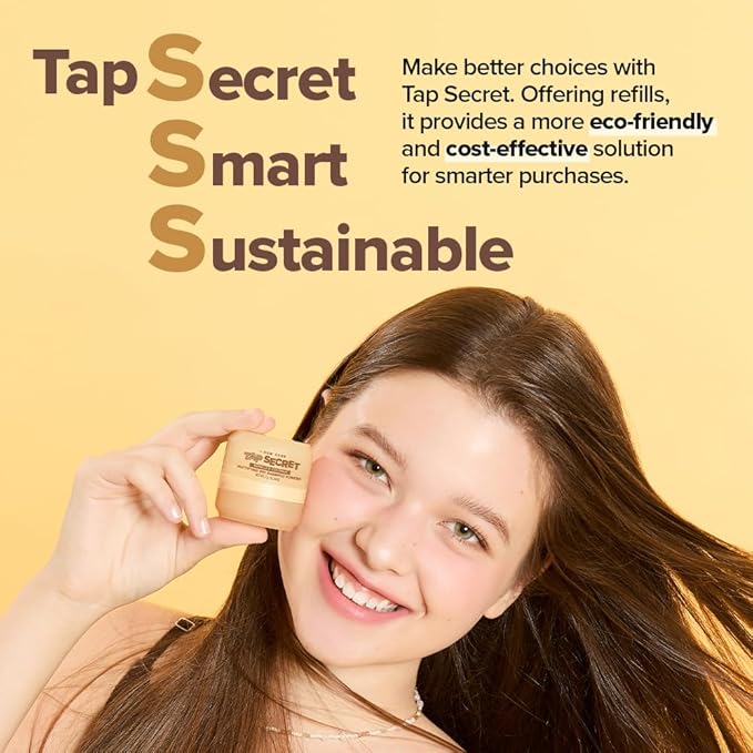 I DEW CARE Tap Secret Dry Shampoo Powder with Biotin & Korean Ginseng - Natural Non-Aerosol Dry Shampoo for Women | Warm Vanilla & Coconut Scent, Volumizing Hair, Travel Size, Stocking Stuffers 0.24Oz