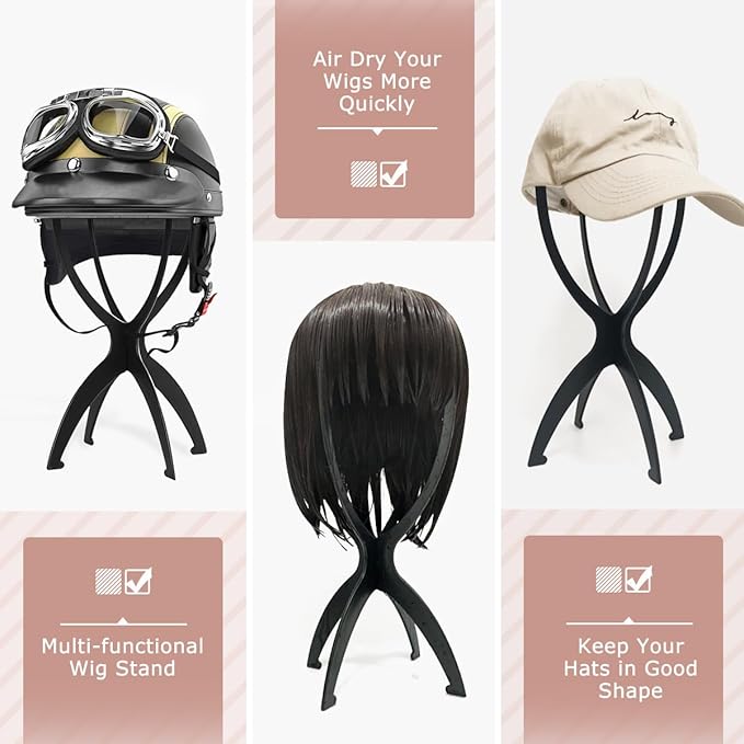 Dreamlover Wig Head Stand for Travel, 2 Packs