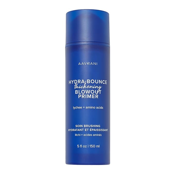 AAVRANI Hydra-Bounce Thickening Blowout Primer & Styling Cream – with Lychee & Amino Acids to Volumize, Strengthen and Protect Hair Strands – Vegan – Color-Safe – 5 Fl Oz