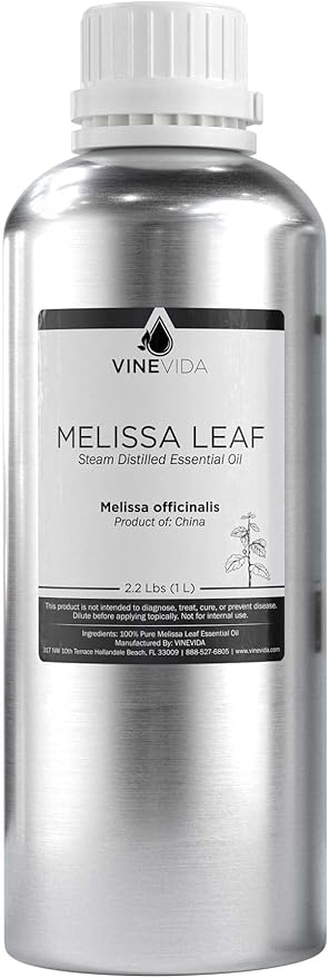 VINEVIDA Melissa Essential Oil 32 oz - Melissa Leaf Candle Oil Scent - DIY Candle Scents for Candlemaking - Bulk Oil for Soap Making