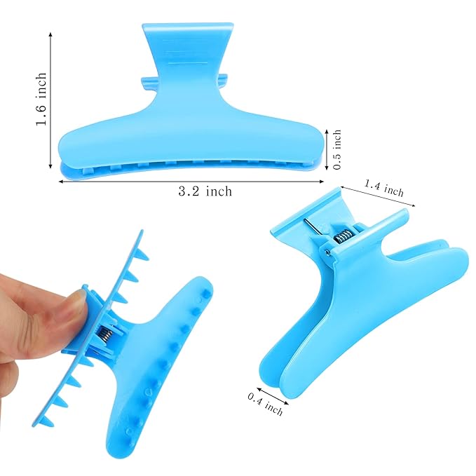 Ondder 12 Pack Butterfly Hair Clamps Clips Hair Claw Clips Salon Pro Section Clip for Styling Sectioning Cutting Coloring Hair Clips Hairdressing Salon Tool Hair Accessories for Women Girls