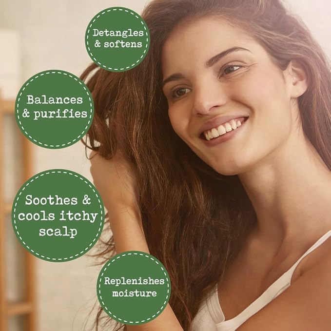 Leave In Conditioner Spray - Tea Tree Scalp Treatment - Anti-Dandruff Treatment, Dry & Itchy Scalp Treatment, Hydrating & Medicated Formula for Psoriasis, and Scalp Care - Detangles & Nourishes Hair.