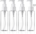 Cosywell Empty Plastic Pump Bottles Dispenser TSA Approved 3.4oz 4 Pack Portable Empty Refillable Container Clear Plastic Lotion Pump Dispenser Bottle for Facial Cleansing Oil Shampoo Shower Gel