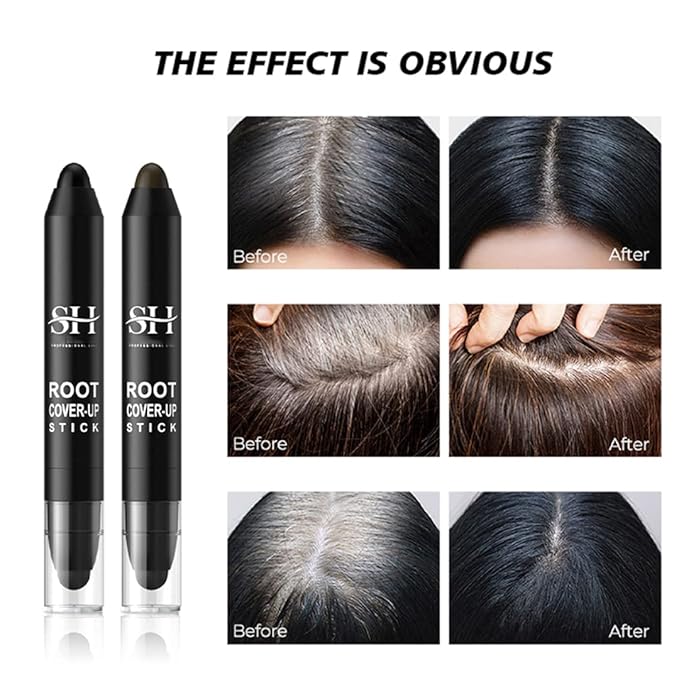 gowwim Root Touch Up, Dark Brown, Instant Root Concealer Stick for Roots and Grays