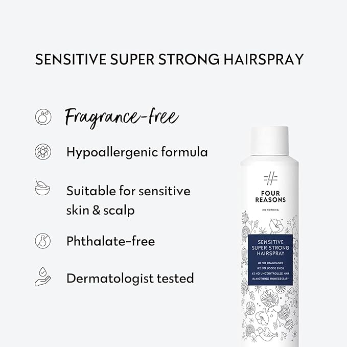 No Nothing Sensitive Extra Hold Hairspray, Unscented Finishing Spray for Styling, Wind & Humidity Protection, Reduces Frizz & Split Ends, Flexible Brushable Hold, Hypoallergenic - 2 Pack (7.5 oz Each)