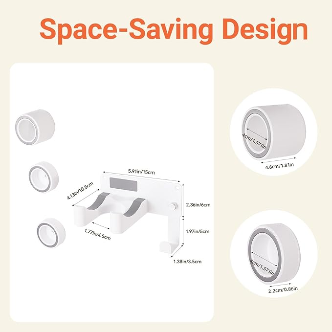 Hair Dryer Holder, Hair Dryer Holder Wall Mounted Self Adhesive Hairdryer Holder forDyson Aluminum Blow Dryer Holder Wall Mounted Black Hairdryer Hanger for Bathroom White CHOCHOYAH