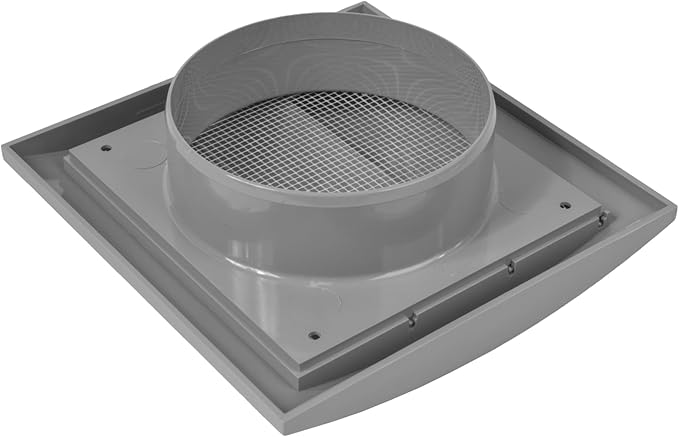 Repa Market 4 Inch Gray Dryer Vent Hood/Duct Cover for Walls or Ducting/ABS Plastic Grille with Flaps & Insect Screen/Exhaust and Dryer Vent Covers for Indoor & Outdoor Use