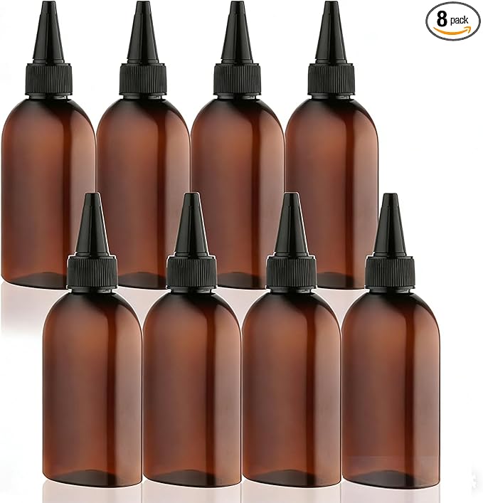 Cosywell Paint Bottles 8Pack 100ml/3.4oz Empty Squeeze Bottles Leak-Proof Refillable Plastic Hair Color Applicator Bottle Paint Storage Containers for Paint Art Crafts Shampoo Liquids(Clear)