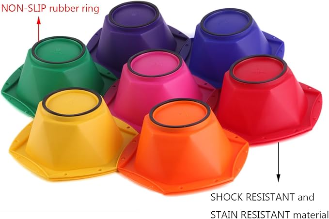 PERFEHAIR Small Hair Coloring Dye Mixing Tint Bowls and Brush Kit - Set of 7 Rainbow Colors | 6.8 fl oz per Bowl