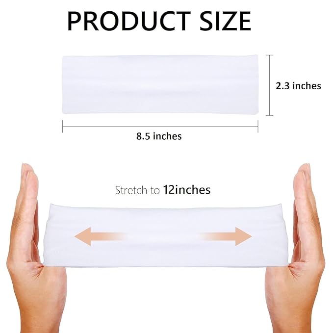 Fashionable Hair Accessories for Women: Non-Slip Elastic Cloth Headbands in Black and White, 9 Pack