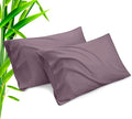 Pillow Cases Standard Size 2 Pack, Bamboo Rayon Cooling Pillowcases with Envelope Closure, Cool Breathable Pillow Case for Hot Sleepers & Night Sweats, 20x26 inches, Greish Purple