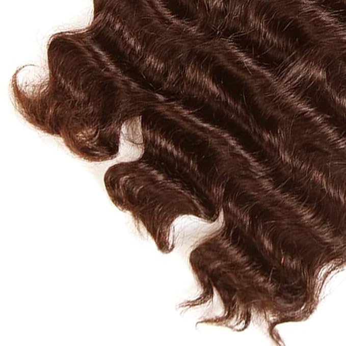 Chocolate Brown Deep Wave Bundles Human Hair Color 4 Bundles 26 28 30 Inch Niegmeag Double Weft Color 4 Deep Wave Bundle Brazilian Virgin Remy Hair Extensions