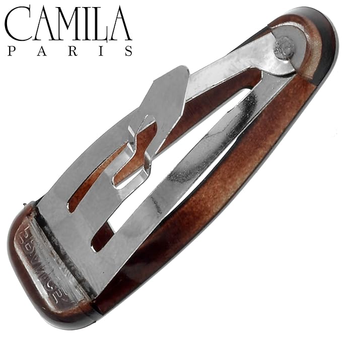 Camila Paris AD86/2 French Hair Barrette Clips, Snap Hair Slides Clic Clac for Women, Styling Girls Side Slide-in Metal Snap Pin Hair Accessories for Women. Strong Hold, No Slip Grip, Made in France