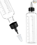 2 Pack Hair Dye Applicator Bottle, Hair Dye Bottle Applicator 8.5oz with Graduated Scale & Twist-On Cap, Plastic Applicators for Root Touch-Up, Salon & Home Use, Clear