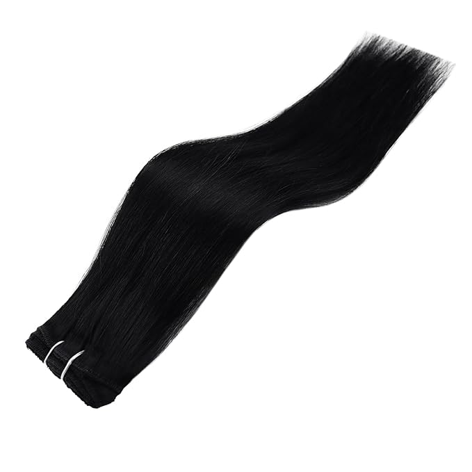 Full Shine Clip in Human Hair Extensions 12 inch 60g 3Pcs Hair Extension Clip ins Jet Black Remy Hair Clip ins for Women Soft Weft Ease of Use
