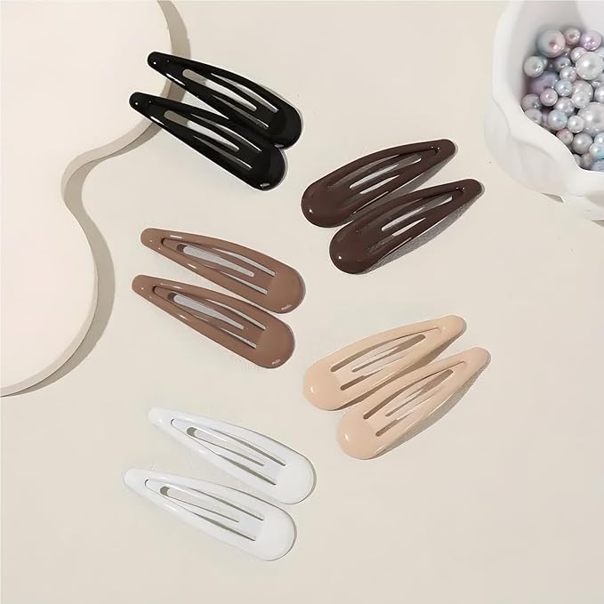 Snap Hair Clips for Women Water Drop Non Slip Hair Barrettes Heavy Coated Metal Hair Clips Accessory Mixed Color 20 PCS 1.89"