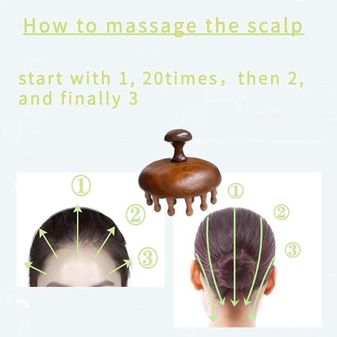 Wooden Scalp Massager｜Bamboo Brush for Hair Growth｜Wooden Hair Brush｜Body Massage Tool