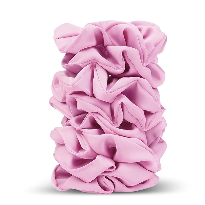 Satin Scrunchies for Women – 8PCS Pink Silk Hair Ties – No Crease, Frizz-Free, Gentle Elastic Hair Bands for Thick & Thin Hair, Soft & Stylish Hair Accessories Gifts