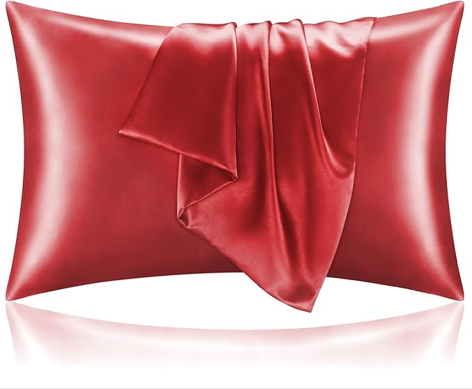 BEDELITE Satin Pillowcase for Hair and Skin, Super Soft and Cooling Similar to Silk Pillow Cases 2 Pack with Envelope Closure, Gift for Women Men(20"x40" King Size, Baked Apple)
