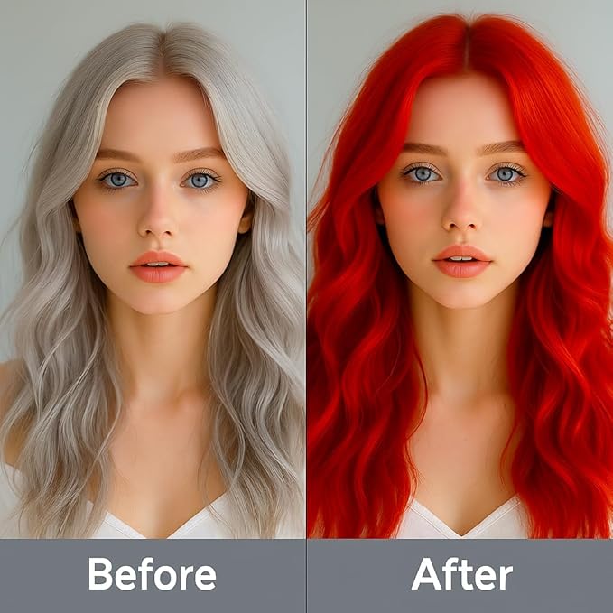 Red Temporary Hair Color Spray for Women Kids Men, Washable, One Time Use Hair Spray, Bold Vibrant Shade for Cosplay, Halloween, Party, DIY Hair Looks & Festivals