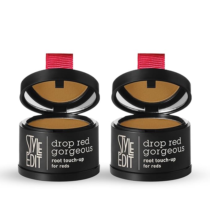 Root Touch Up Powder for Light Red Hair by Style Edit | Cover Up Grays and Roots | Light Red Mineral Infused Hairline Powder - 2 Pack