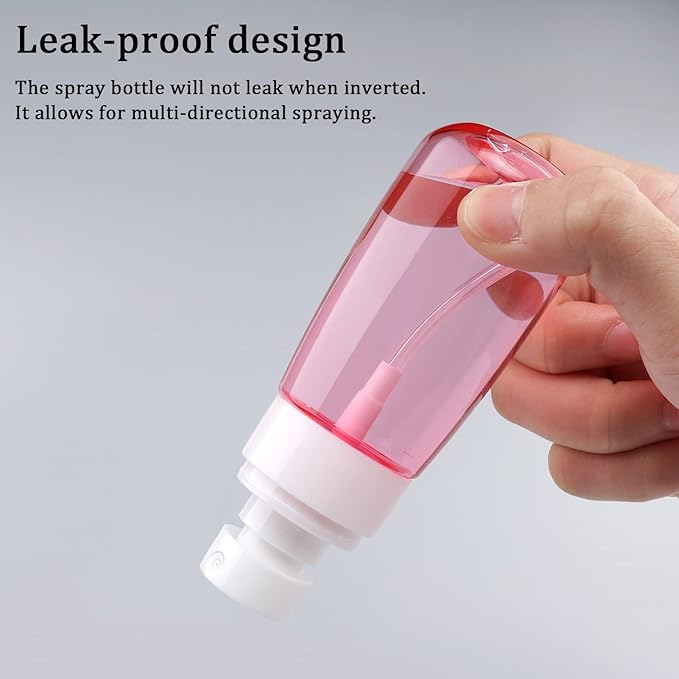 Cosywell Travel Size Spray Bottle TSA Approved 2oz 60ml 3 Pack Leak Proof Fine Mist Spray Bottles Empty Plastic Refillable Mist Sprayer for Perfume Essential Oils Toners Rose Water Cosmetics (3Pink)