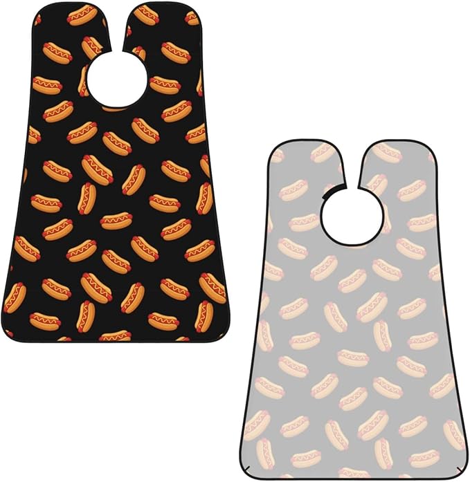 Waterproof Beard Grooming Bib, Fun Food Hotdog Hot Dogs Shave Bib, Non-Stick Hair Catcher for Shaving Trimming, Apron Essential for Men Dad
