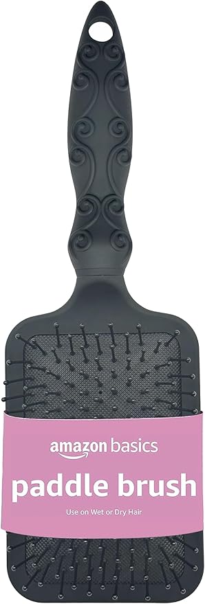 Amazon Basics Paddle Brush for Hair, Gentle Detangling