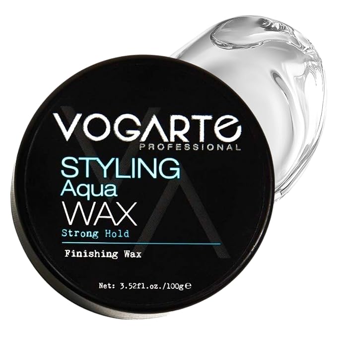 Hair Wax for Men, Premium Aqua Hair Styling Wax with Strong Hold & High Shine Finish, Water-Based, Easy Wash Out, 3.52 oz
