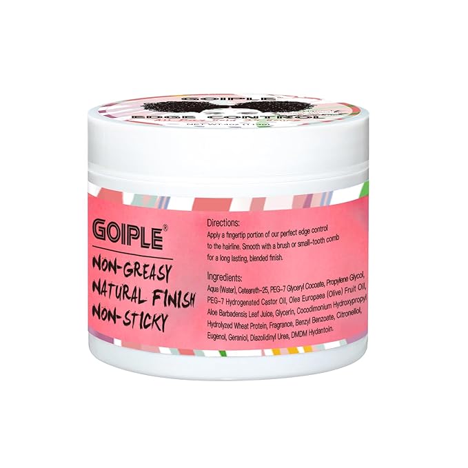 Edge Control Wax for Women Strong Hold Non-greasy Edge Control Smoother Edge Wax, Edge Wax Styling Gel Edge Control for Black Hair No Flaking, White Residue, Shine and Smooth 4oz (Sweet Peach)