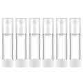 LONGWAY 1.7 Oz 50ml Clear Airless Cosmetic Cream Pump Bottle Travel Size Dispenser Refillable Containers/Foundation Travel Pump Bottle for Shampoo (Pack of 6)