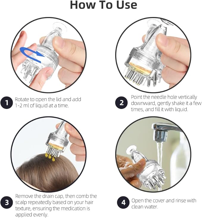Hair Oil Applicator,Scalp Massager Hair Growth Oil Bottle With Comb,Minoxidil Applicator Hair Oiling Dispenser Brush,Massage Root Comb Applicator Bottle Scalp Tool For Thin Growth Serums