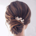 JAKAWIN Pearl Bride Wedding Hair Pins Bridal Hair Piece Accessories Decorative Hair Clips for Women HP065 (Rose Gold)