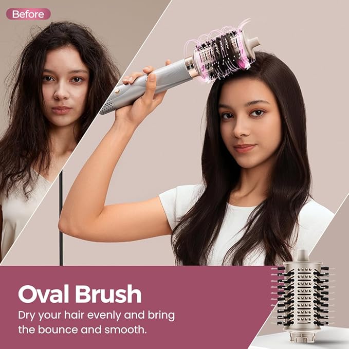 5 in 1 Hot Air Styler Wrap with Automatic Curling & Drying High-Speed Hair Dryer Brush with Negative Ion Technology for Frizz Control & Long Lasting Styles AirEdge A3