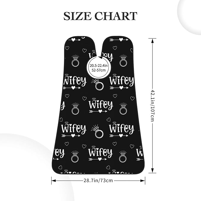 Stretchable Beard Cape, Non-Stick Hair Catcher for Trimming, Waterproof Grooming Apron, Love Heart Diamond Bride Wifey